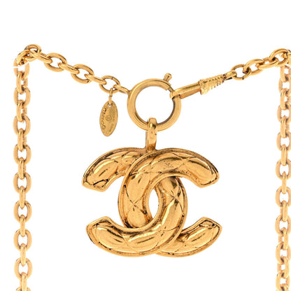 Chanel Metal Quilted CC Long Necklace Gold 7 of 7