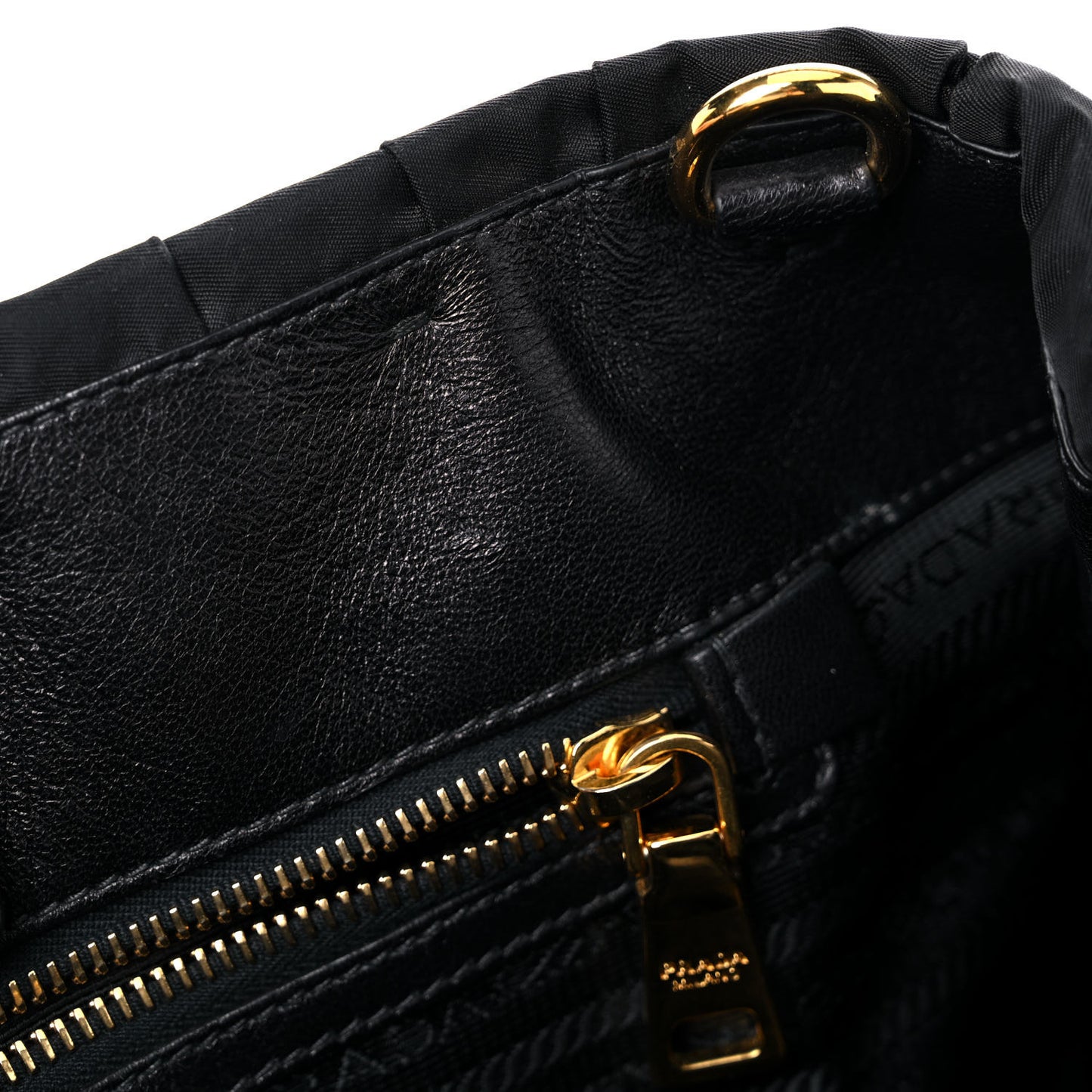 Tessuto Nylon Nappa Gaufre Shopping Satchel Black