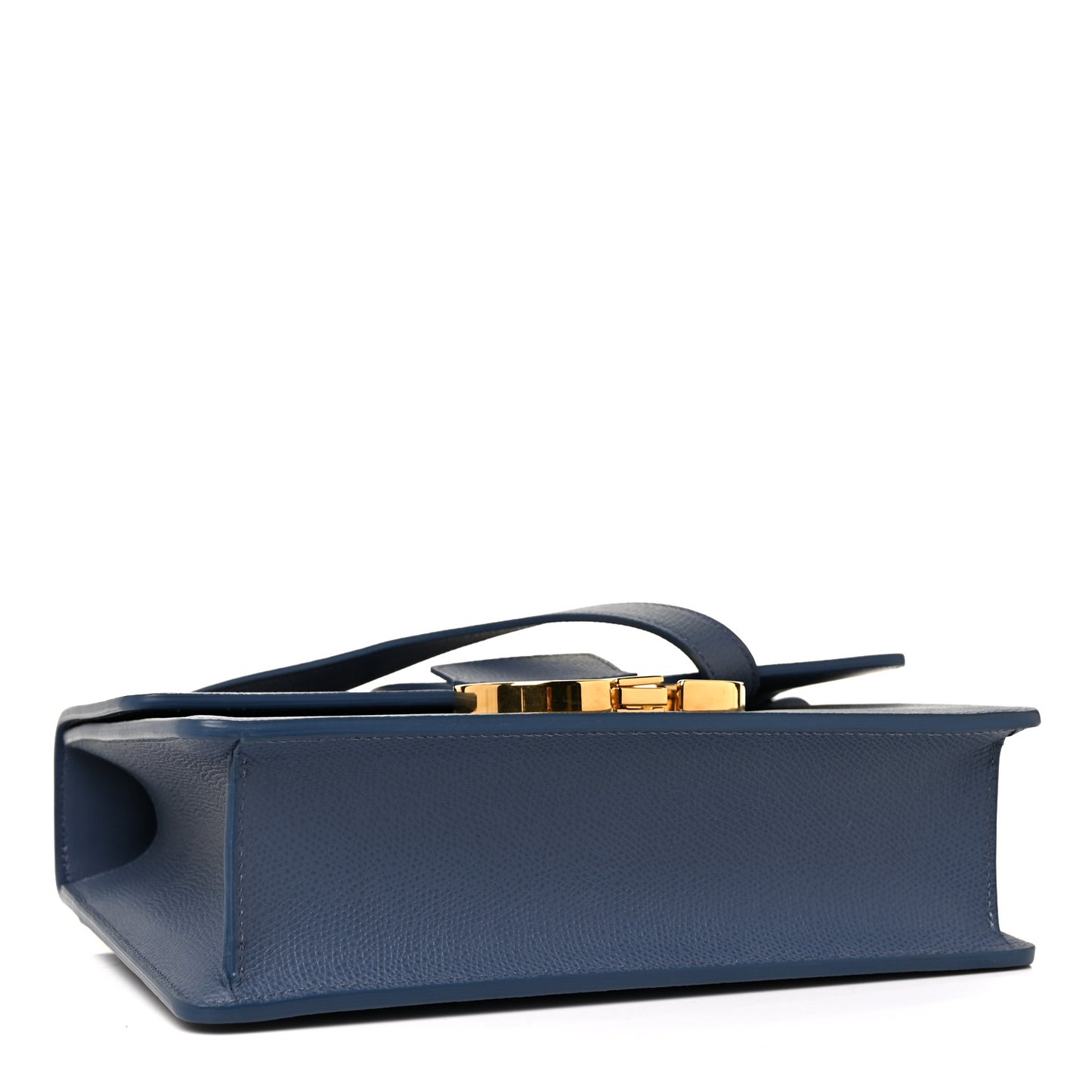 Grained Calfskin 30 Montaigne Flap Bag Blue