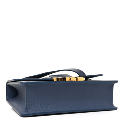 Christian Dior Grained Calfskin 30 Montaigne Flap Bag Blue 4 of 8