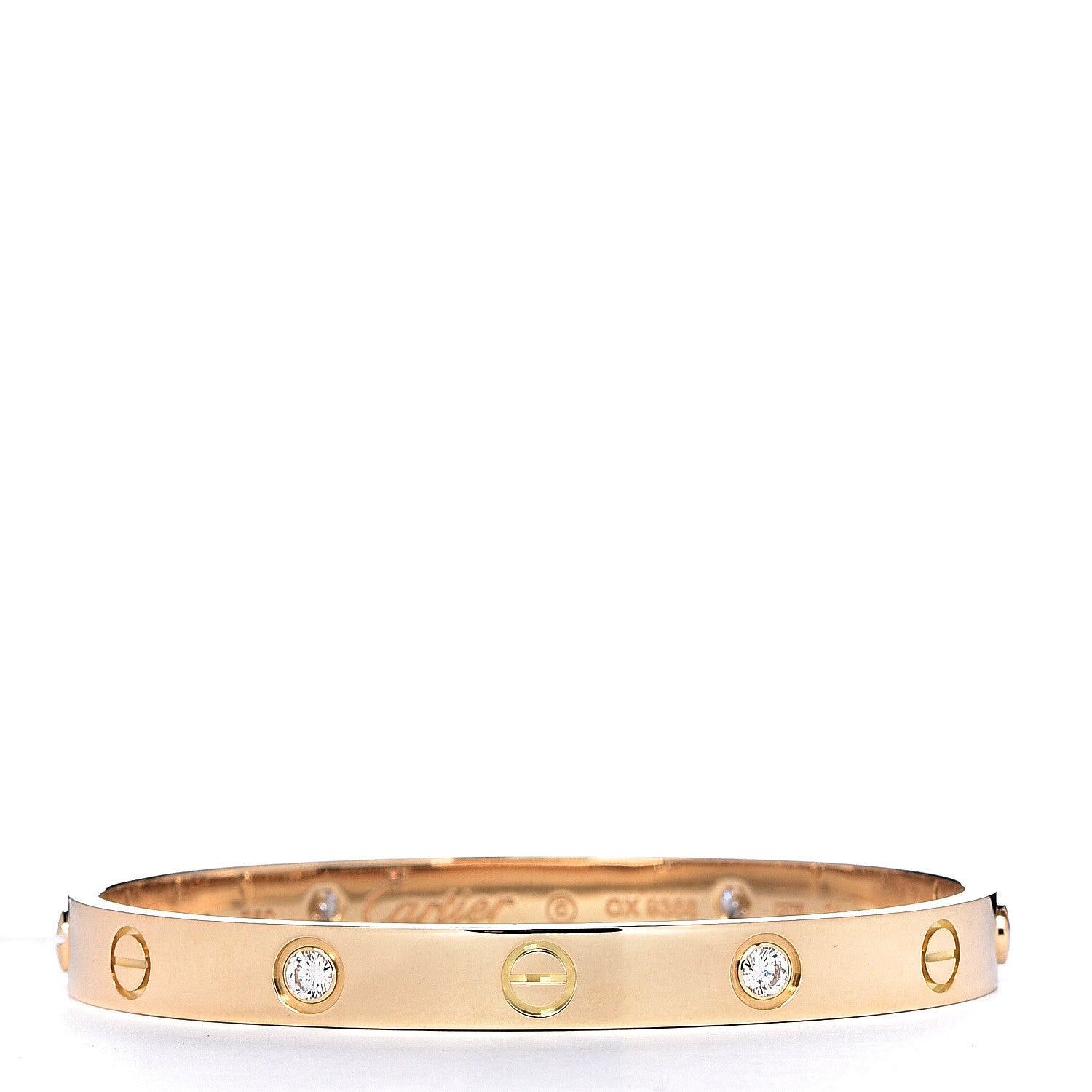 Cartier 18K Yellow Gold 4 Diamond LOVE Bracelet 16 1 of 6
