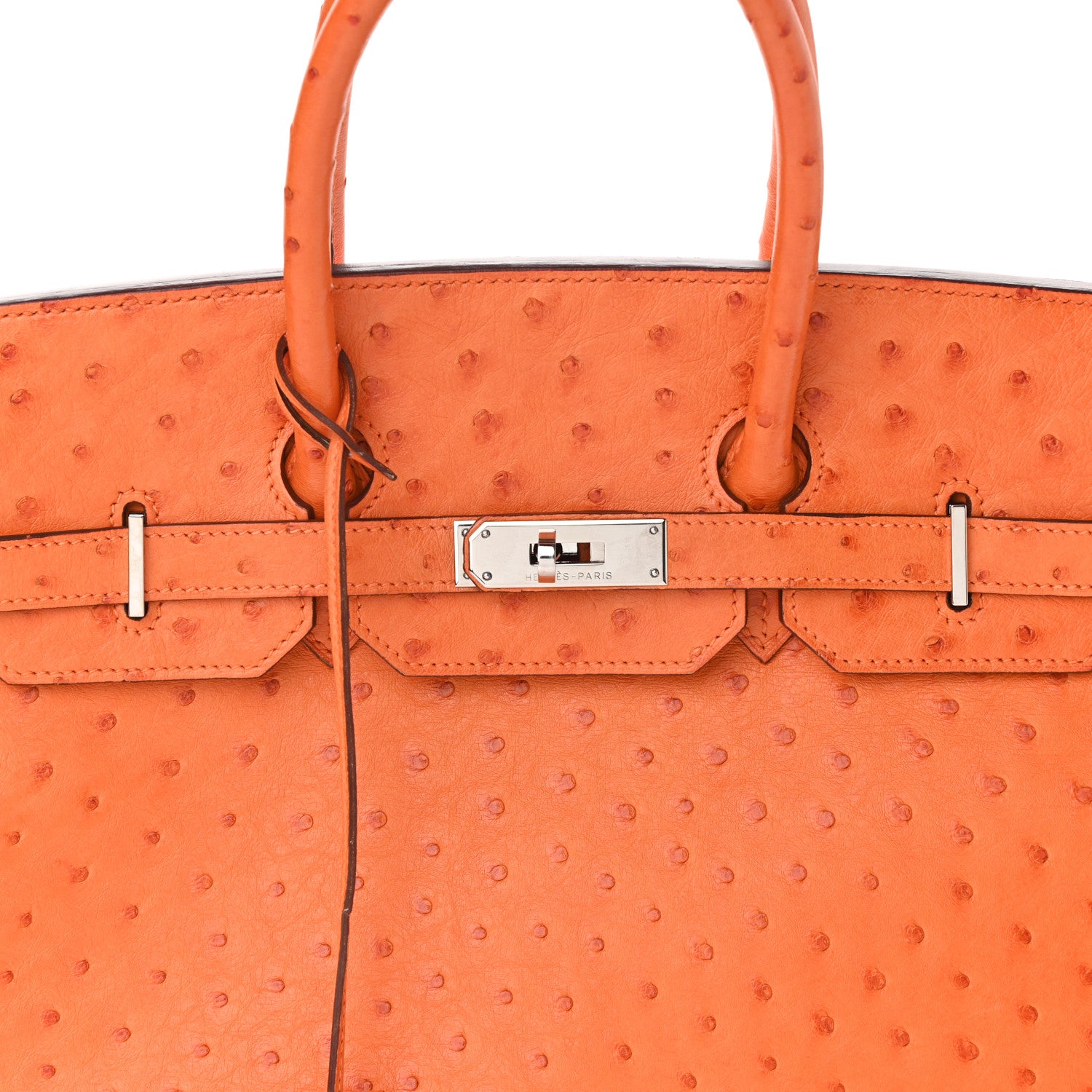 Hermes Ostrich Birkin 35 Orange 8 of 12
