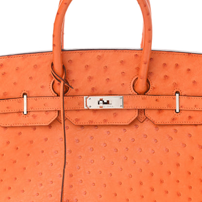 Hermes Ostrich Birkin 35 Orange 8 of 12