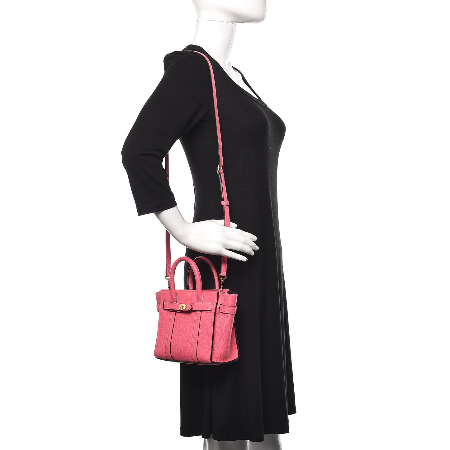 Small Classic Grain Micro Zipped Bayswater Fluoro Pink