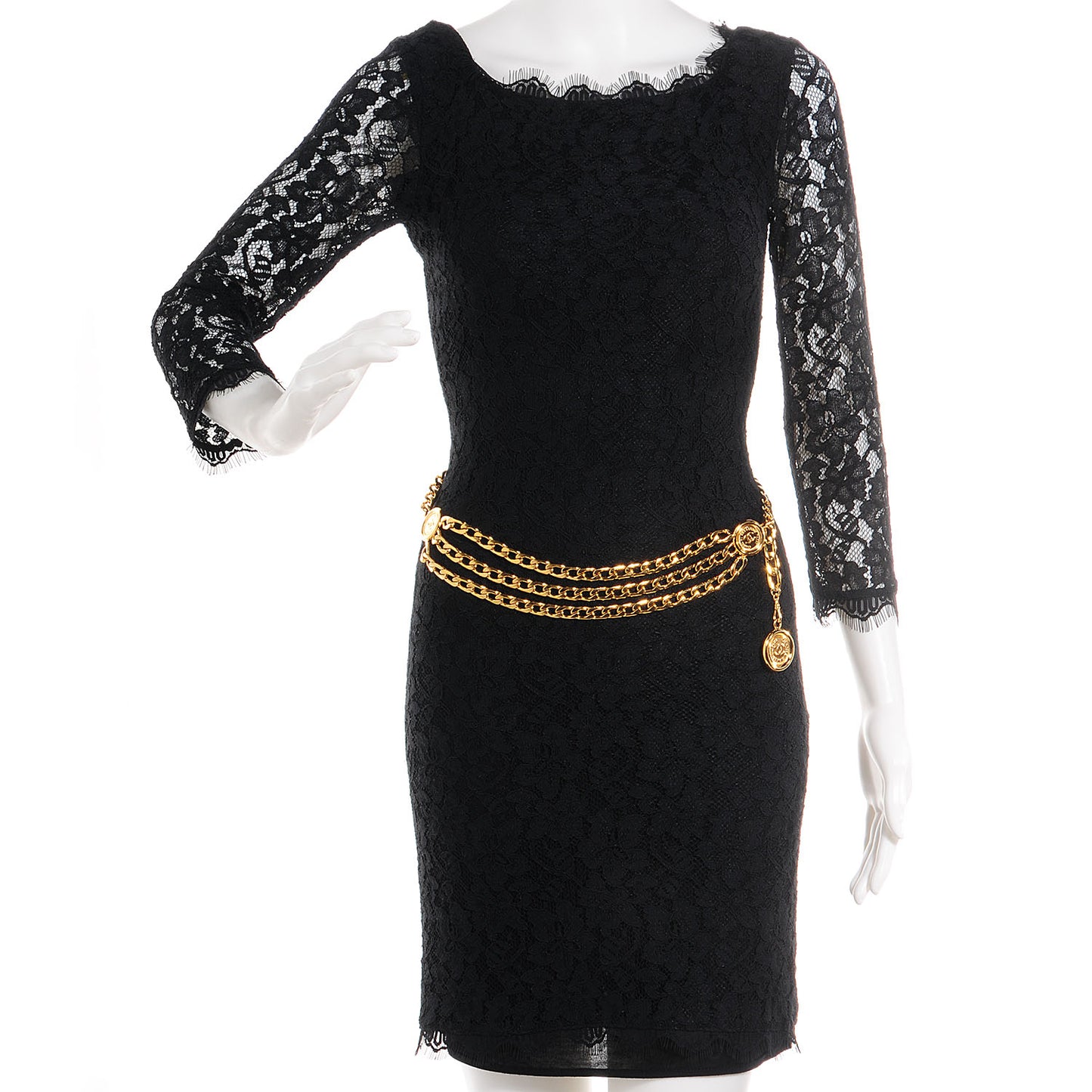 Chain CC Medallion Belt Gold