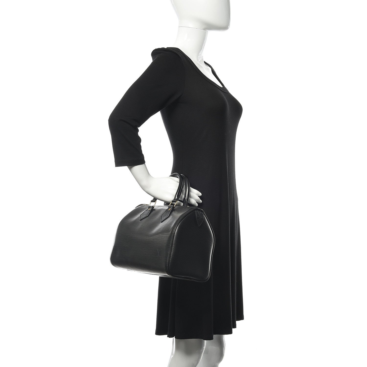 Louis Vuitton Epi Speedy 25 Black 2 of 12