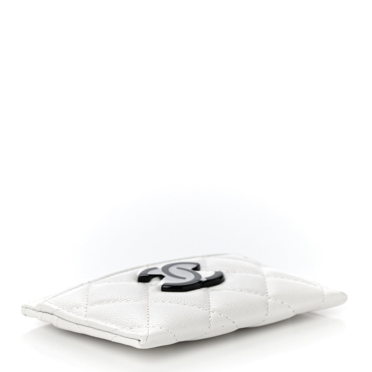 Caviar Quilted My Everything Card Holder White Black