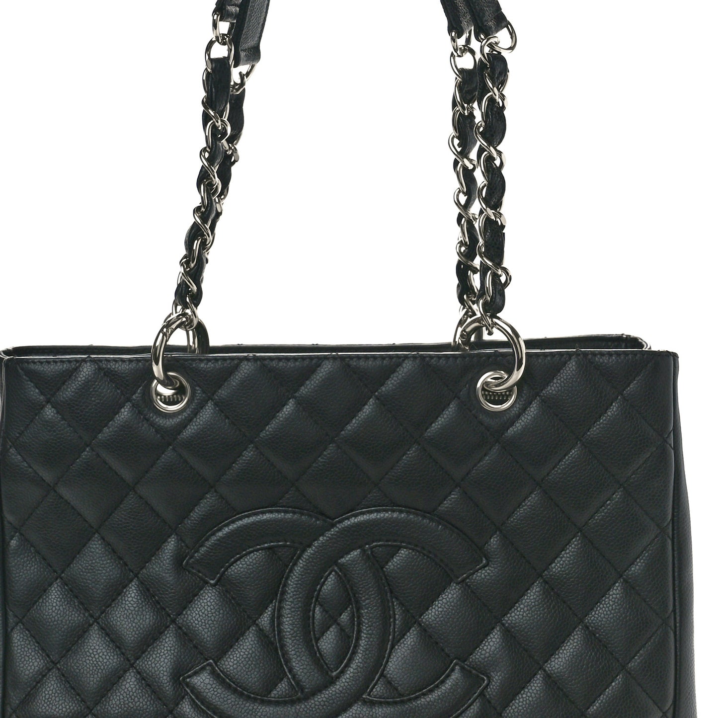 Caviar Quilted Grand Shopping Tote GST Black