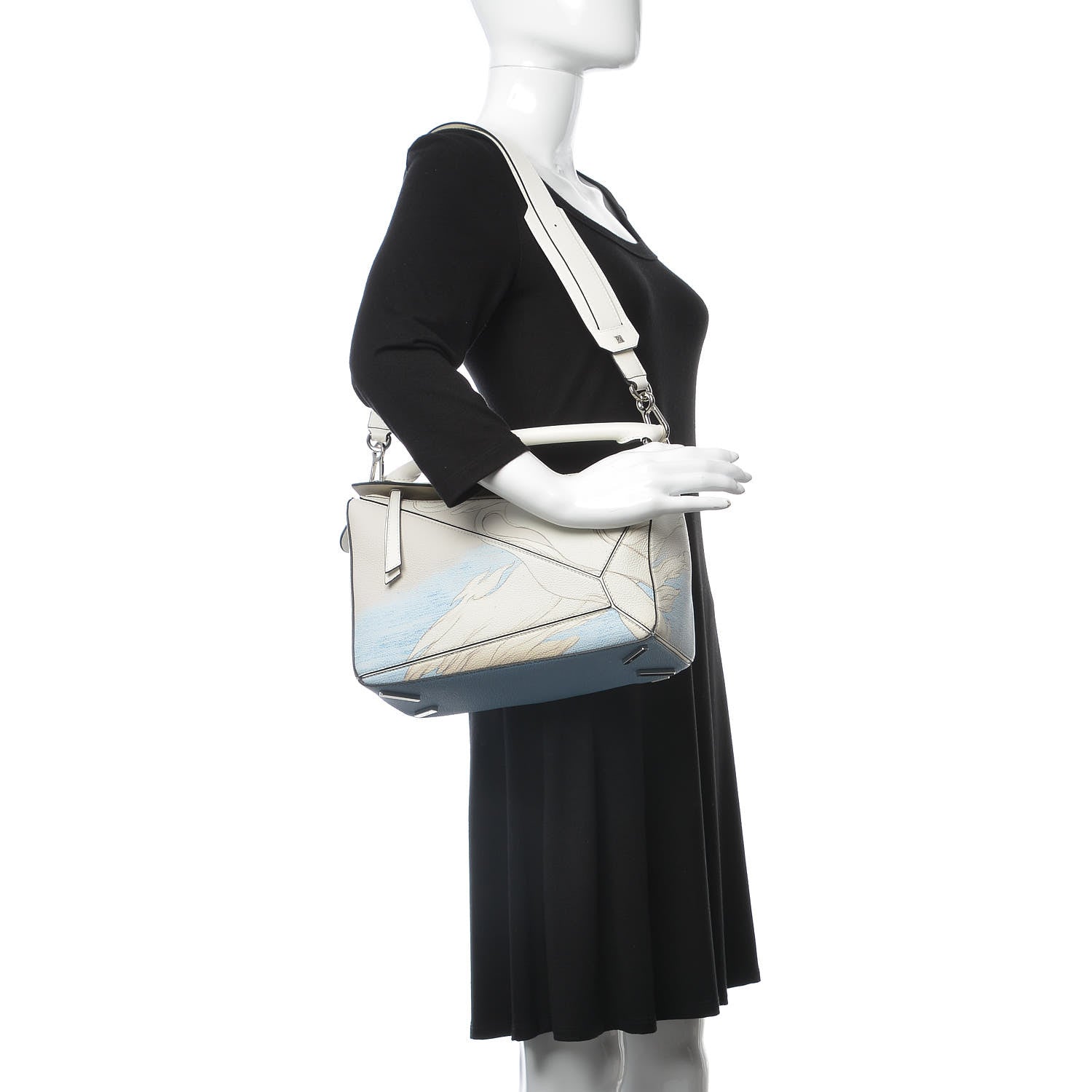 Loewe Grained Calfskin Faces Puzzle Bag Soft White 2 of 6