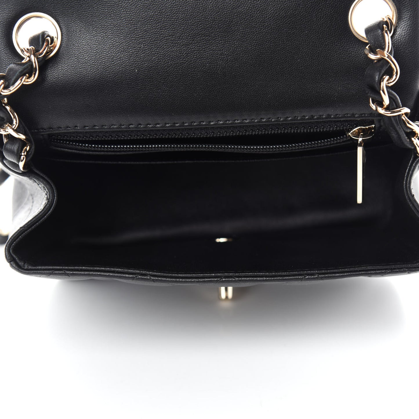 Lambskin Quilted Mini Square Flap Black