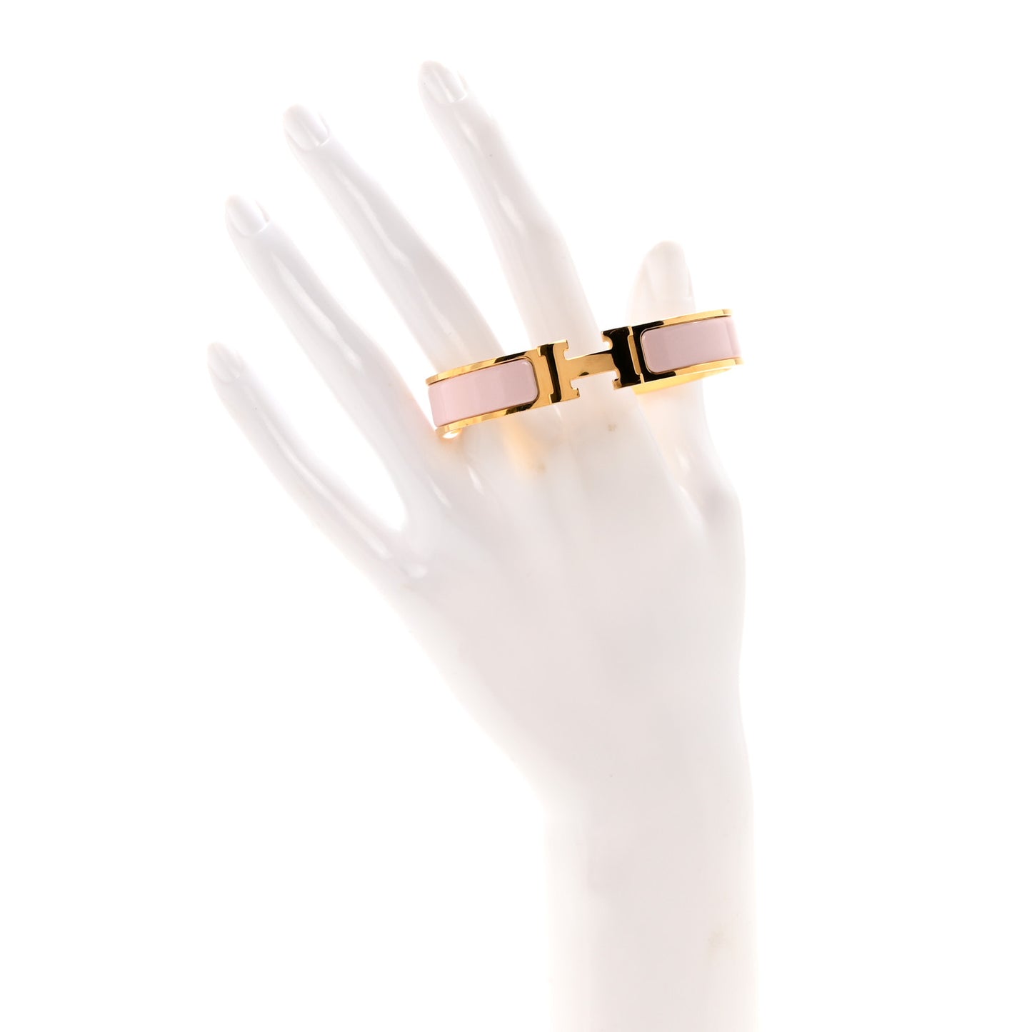 Enamel Narrow Clic Clac H Bracelet GM Rose Candeur