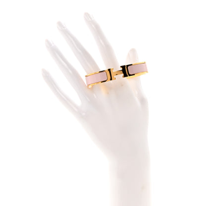 Hermes Enamel Narrow Clic Clac H Bracelet GM Rose Candeur 2 of 5