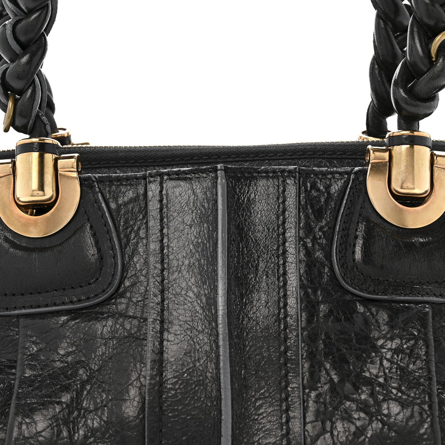 Lambskin Heloise Satchel Black