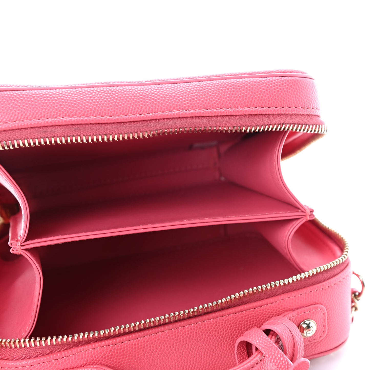 Caviar Quilted Small CC Filigree Vanity Case Pink