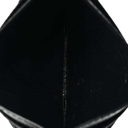 Saint Laurent Grain De Poudre Matelasse Chevron Monochrome Monogram Credit Card Case Black 5 of 8