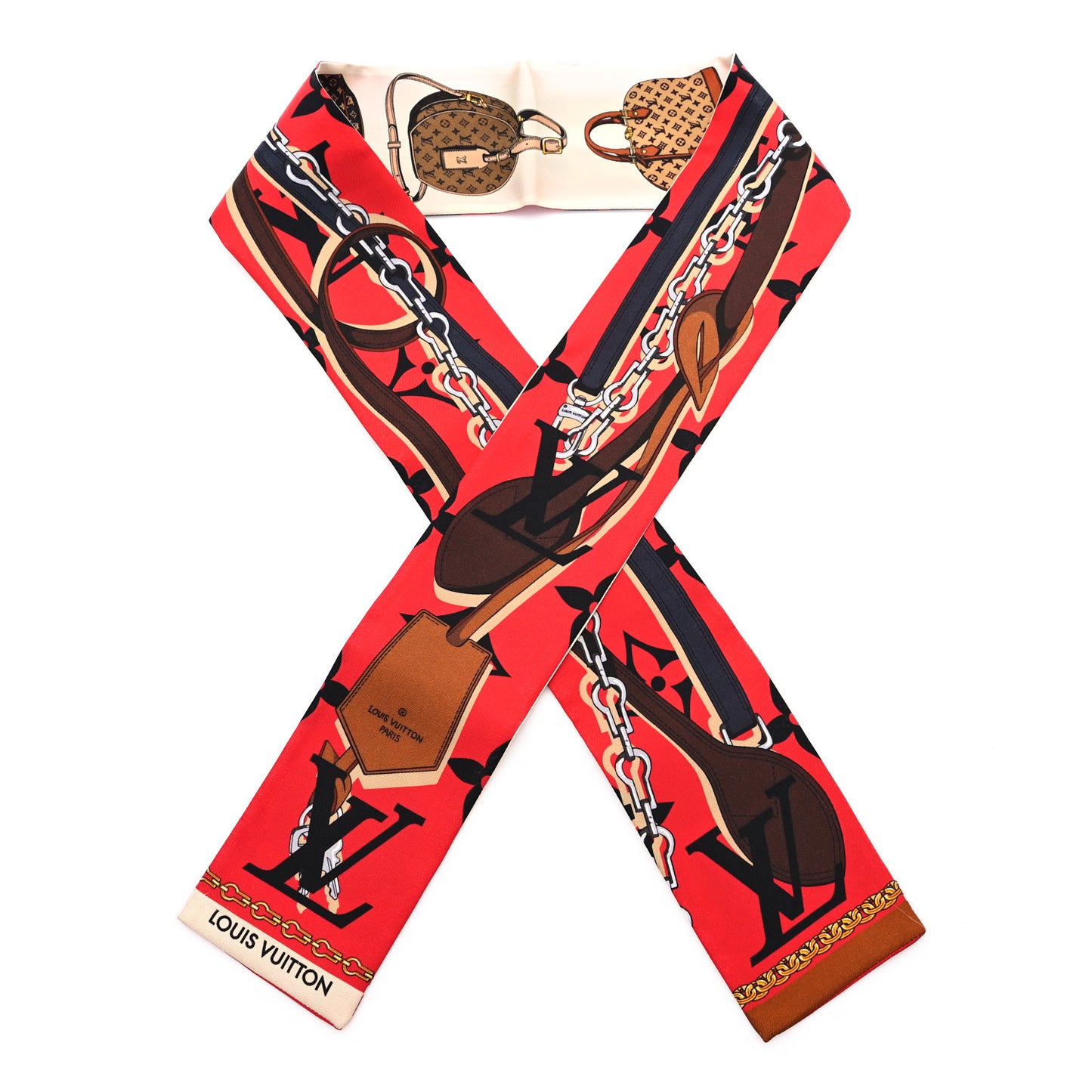 Silk Monogram Tribute To Bandeau Red