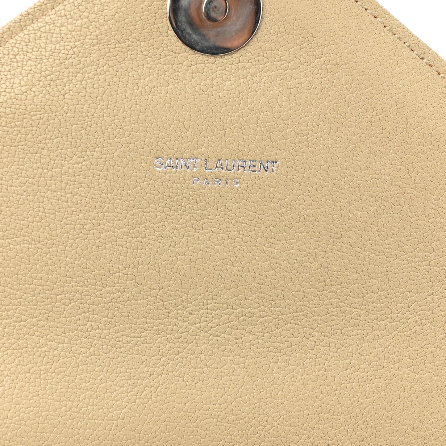 Sheepskin Matelasse Chevron Monogram Large College Satchel Beige