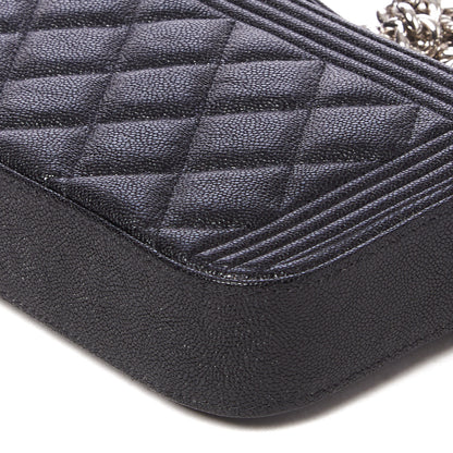 Chanel Caviar Quilted Small Boy Clutch With Chain Black 6 of 10