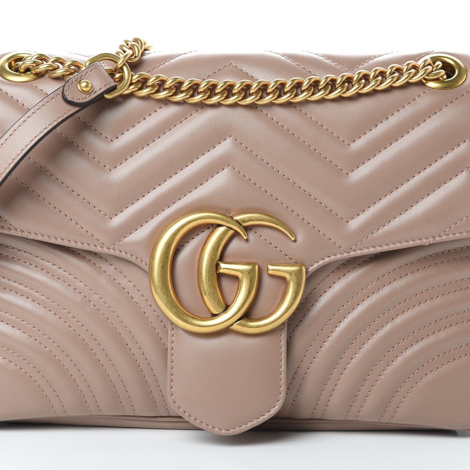 Gucci Calfskin Matelasse Medium GG Marmont Shoulder Bag Porcelain Rose 9 of 13