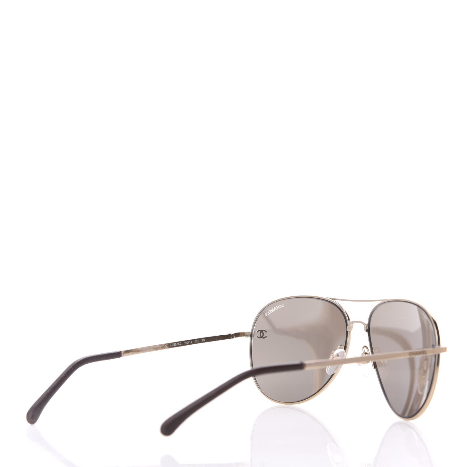 Chanel Aviator CC Sunglasses 4189-T-Q Gold 4 of 8