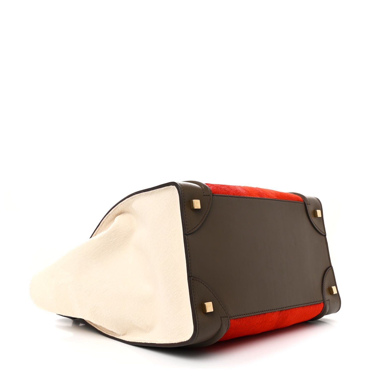 Celine Pony Hair Smooth Calfskin Mini Tri-Color Luggage Brick 4 of 13