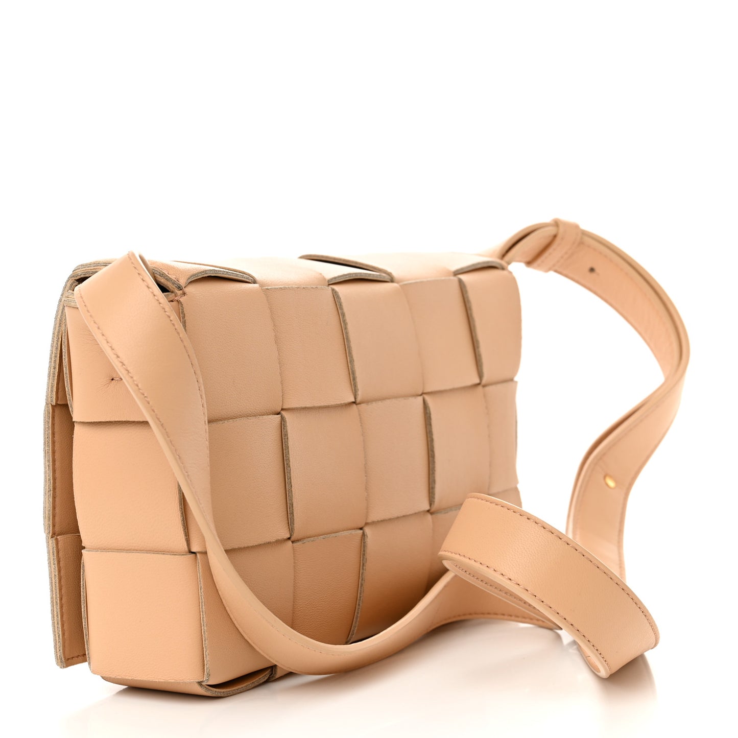 Lambskin Maxi Intrecciato Cassette Crossbody Bag Porridge