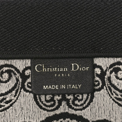 Christian Dior Canvas Embroidered Medium Ornamental Cornely Effect Book Tote Black White 6 of 8