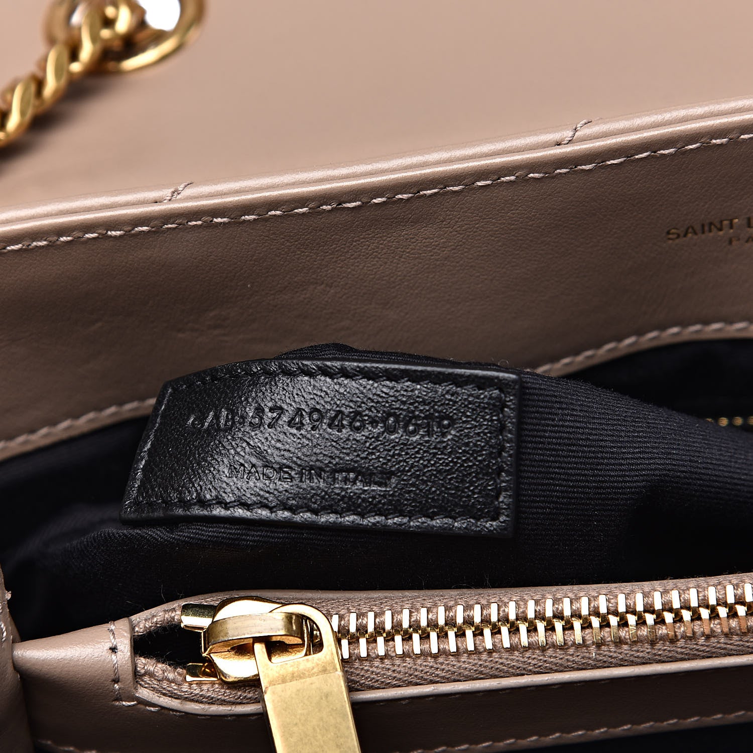 Saint Laurent Calfskin Y Quilted Monogram Medium Loulou Chain Satchel Dark Beige 7 of 12