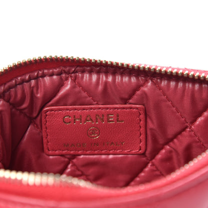 Chanel Lambskin Quilted Small Cosmetic Case Dark Pink 6 of 7