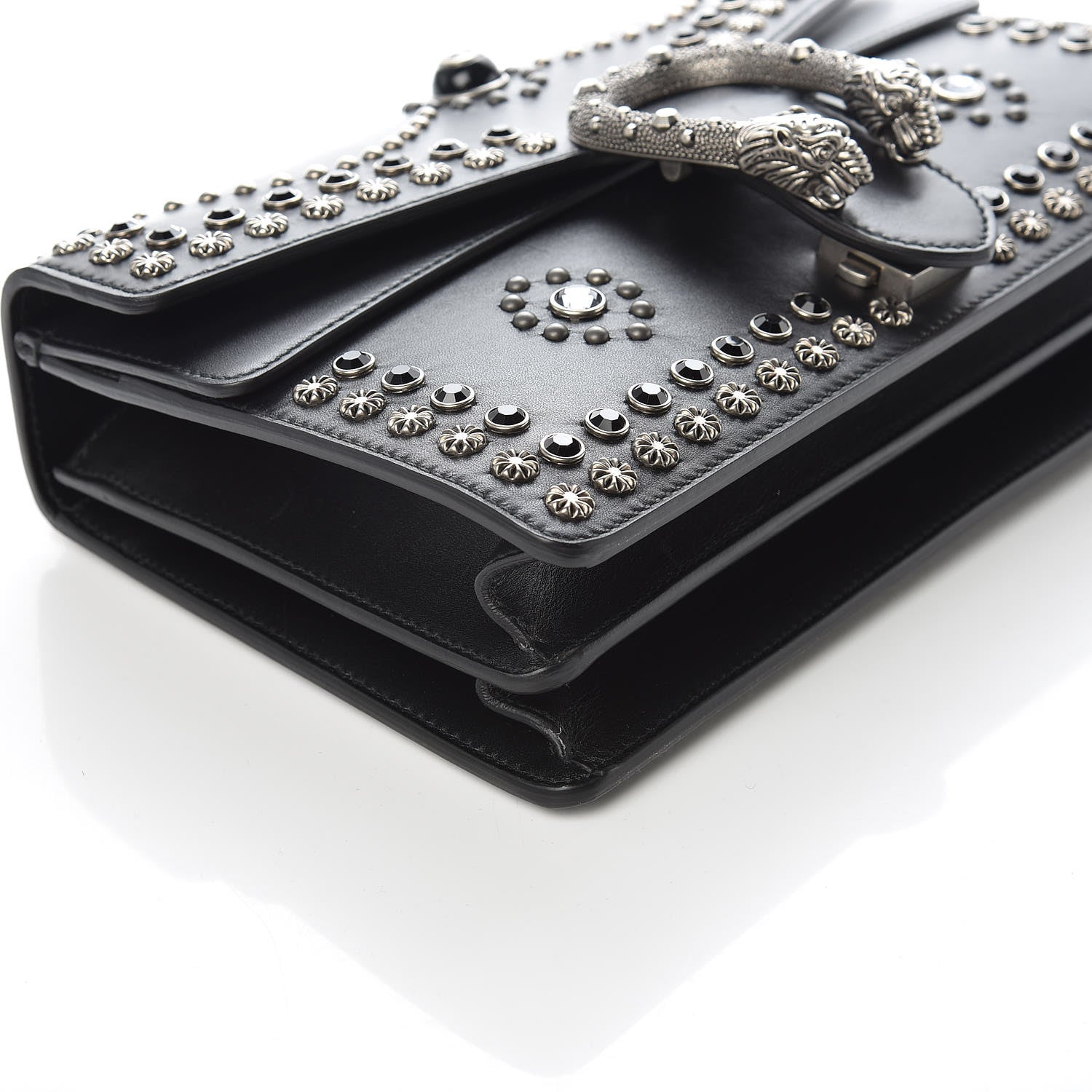 Gucci Calfskin Studded Small Dionysus Shoulder Bag Black 5 of 9
