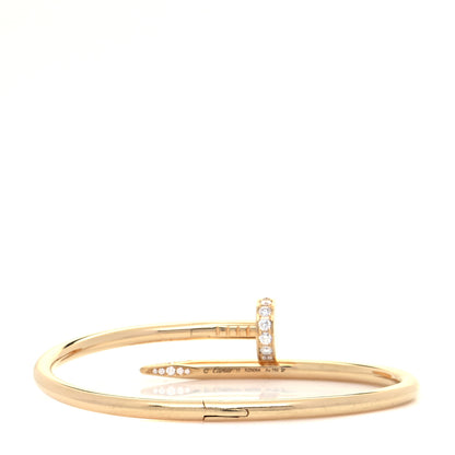 Cartier 18K Yellow Gold Diamond Juste Un Clou Bracelet 17 3 of 7