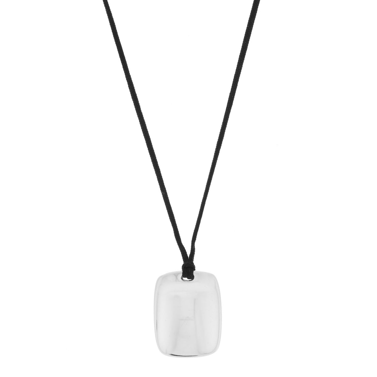 Sterling Silver Elsa Peretti Square Pendant Silk Cord Necklace