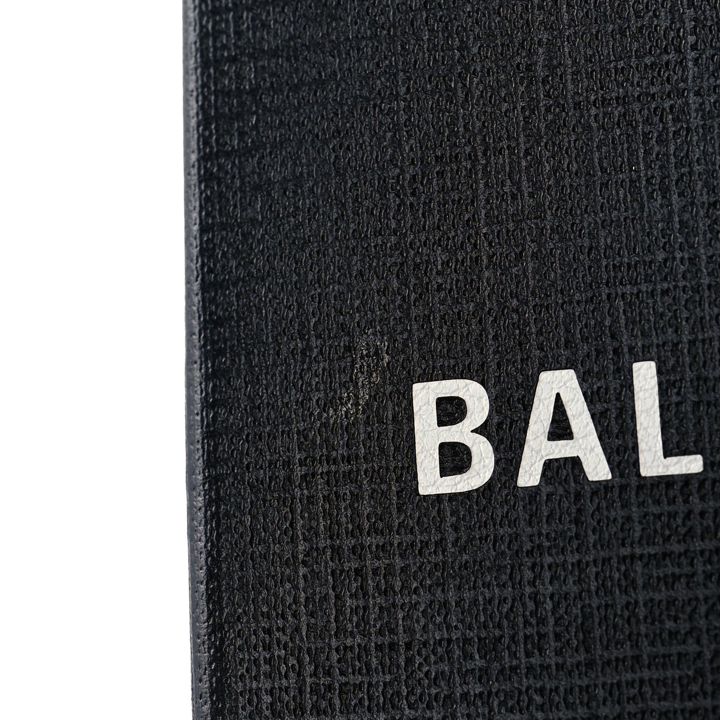 Squared Calfskin Logo Shopping Phone Holder Bag Black
