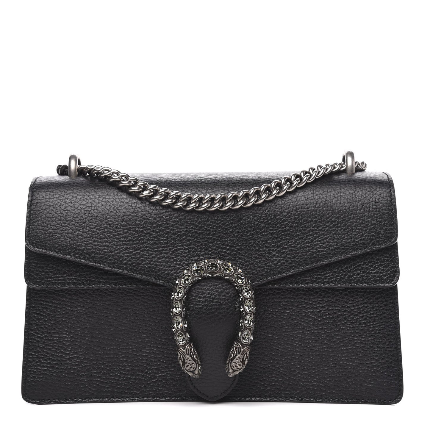 Pebbled Calfskin Small Dionysus Shoulder Bag Black