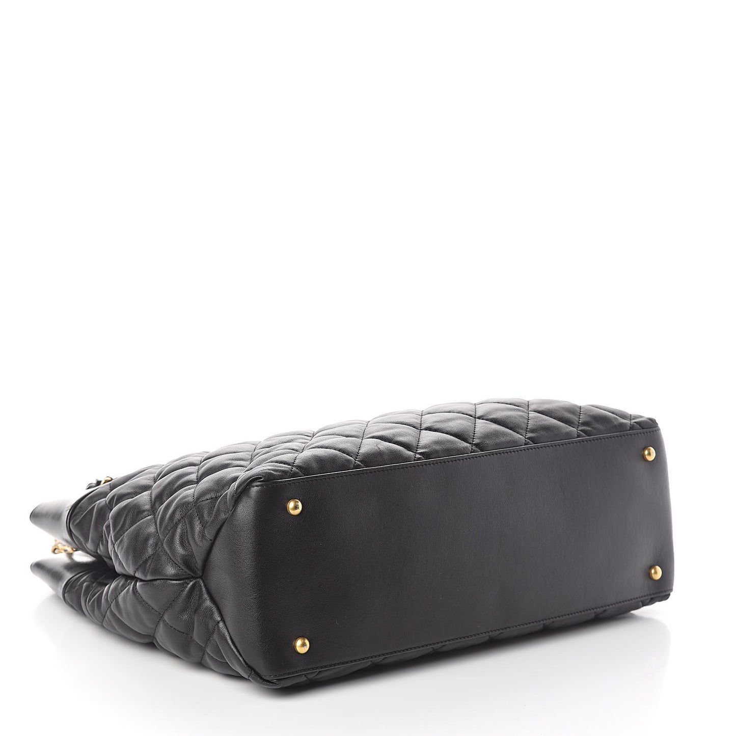 Calfskin Quilted Large Soft Elegance Tote Black