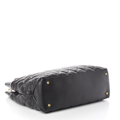 Chanel Calfskin Quilted Large Soft Elegance Tote Black 4 of 11