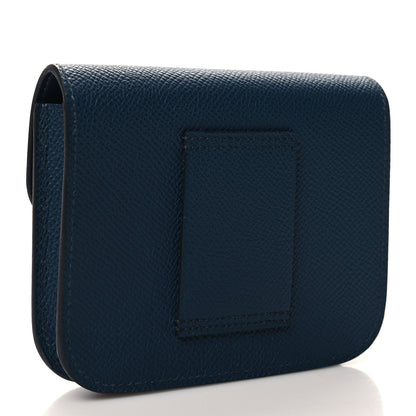 Hermes Epsom Enamel Constance Slim Wallet Blue De Prusse Blue Frida 4 of 10