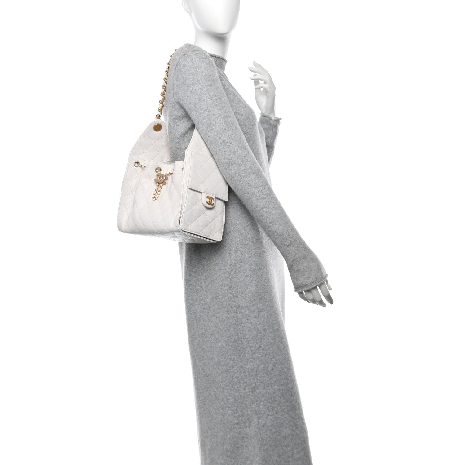 Chanel Caviar Quilted Small Chanel 25 Handbag White 2 of 11