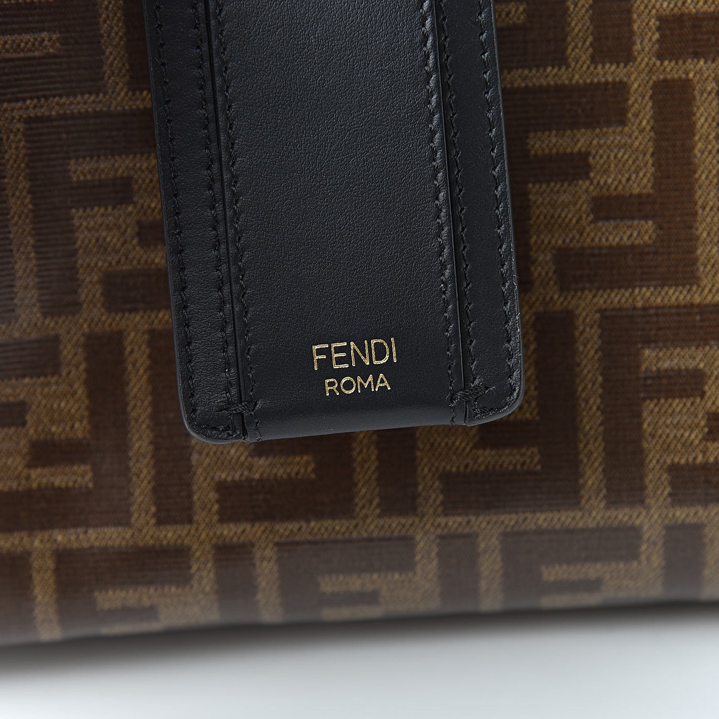 Glazed Fabric Vitello Century FF 1974 Stamp Patch Medium Peekaboo Defender Cover Mogano Panna Black