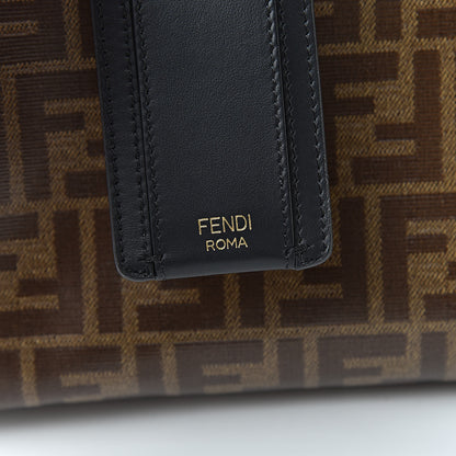 Fendi Glazed Fabric Vitello Century FF 1974 Stamp Patch Medium Peekaboo Defender Cover Mogano Panna Black 6 of 8