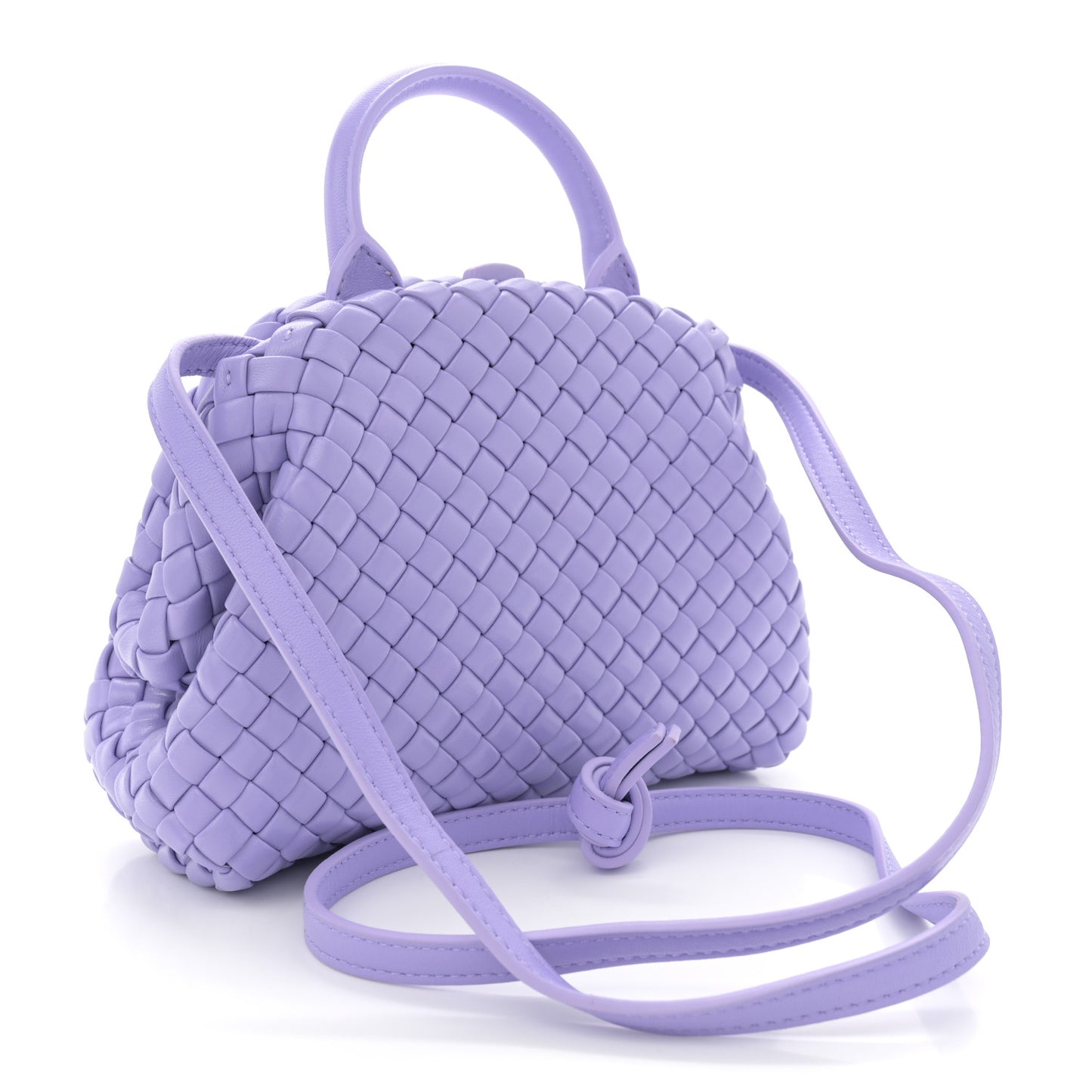 Nappa Intreccio Mini Padded Handle Bag Wisteria