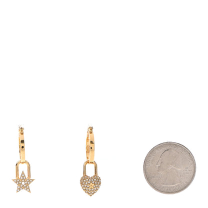 Christian Dior Crystal Lucky Locket Earrings Gold 2 of 4