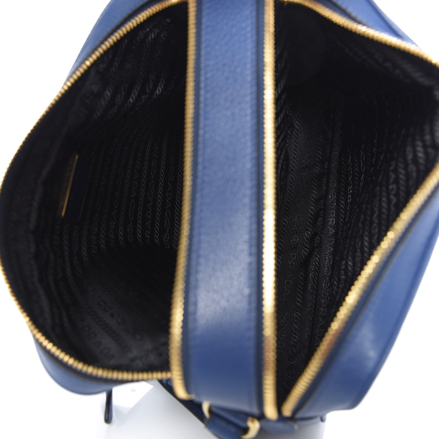 Vitello Daino Medium Double Zip Shoulder Bag Inchiostro