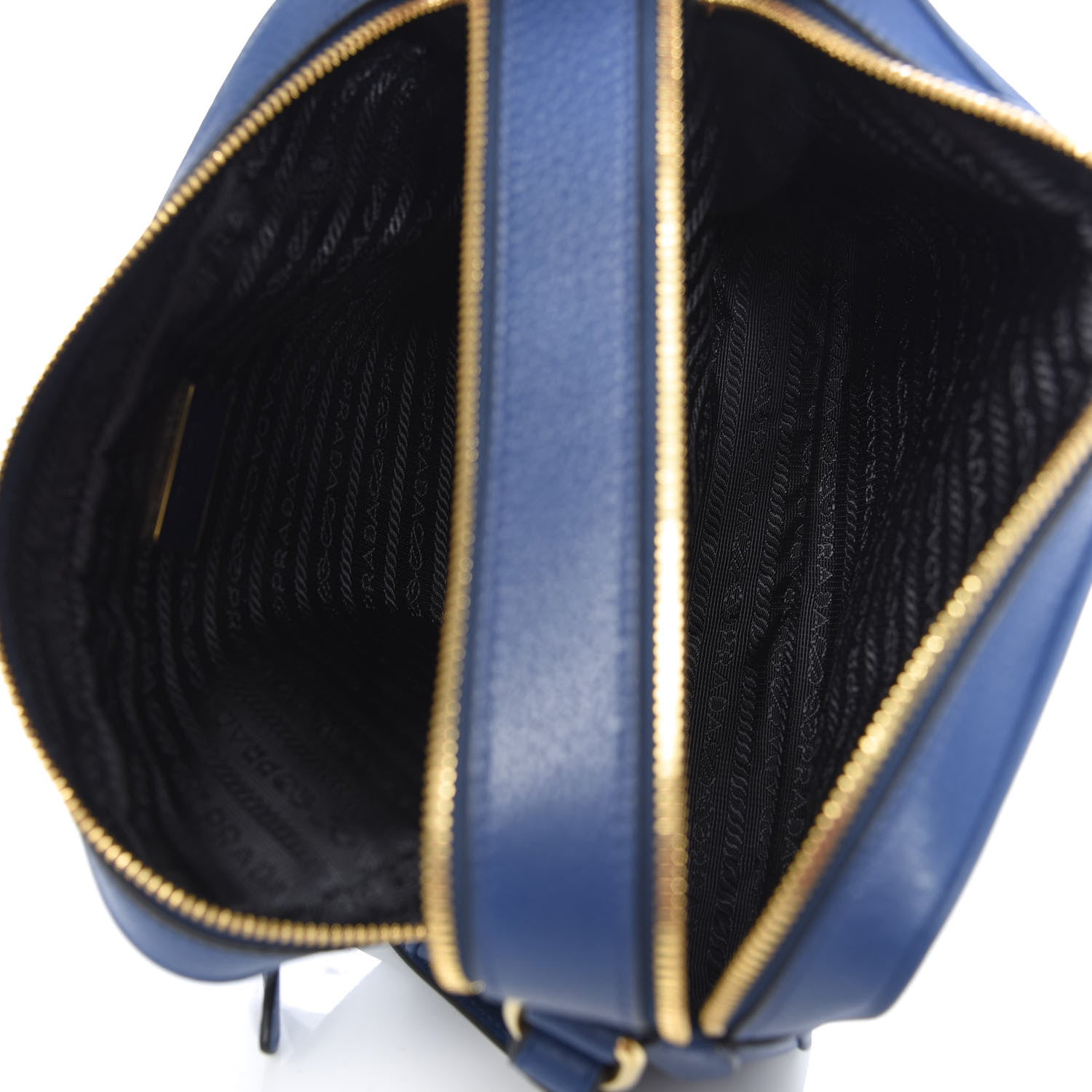 Prada Vitello Daino Medium Double Zip Shoulder Bag Inchiostro 5 of 9
