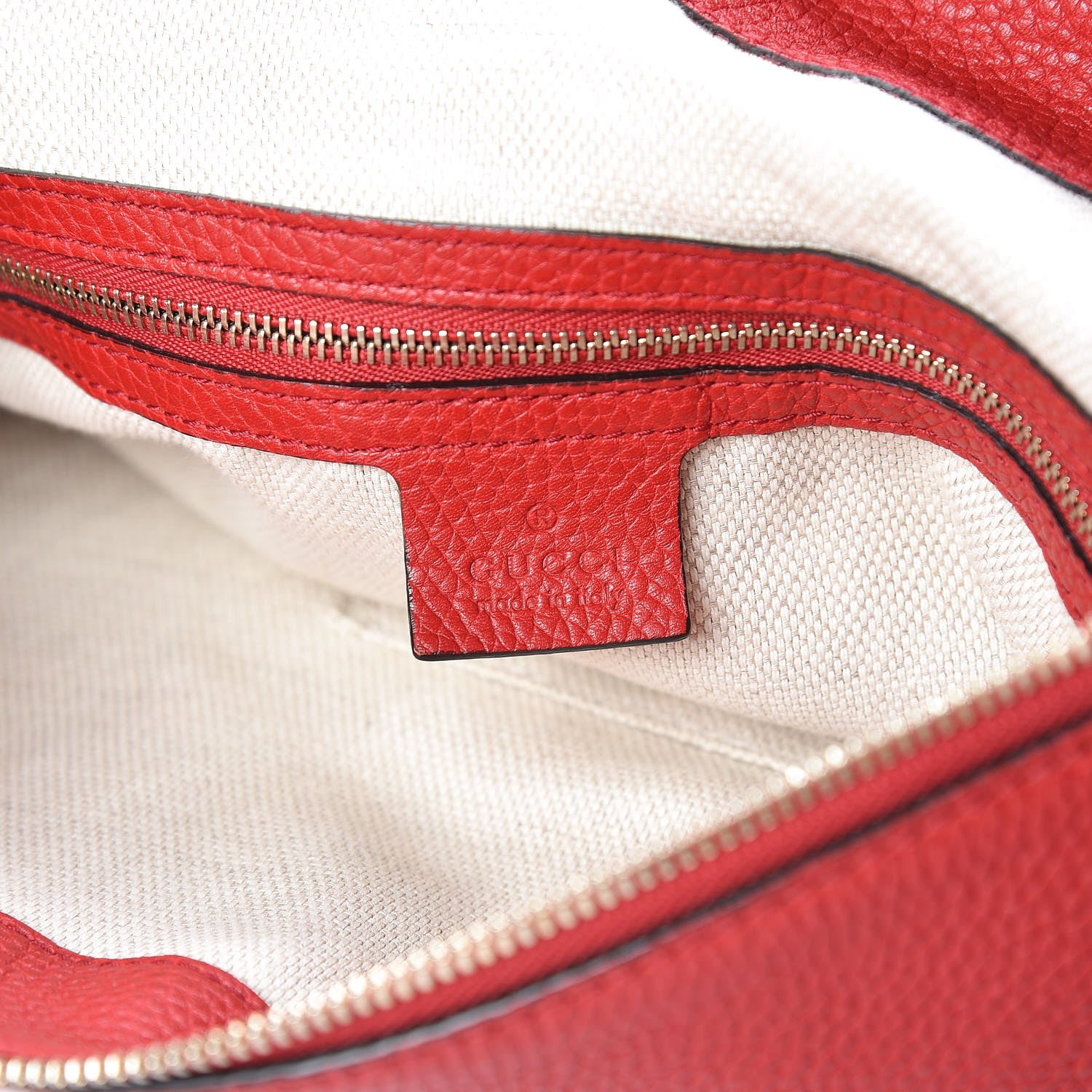 Gucci Pebbled Calfskin Large Soho Hobo Tabasco Red 11 of 12