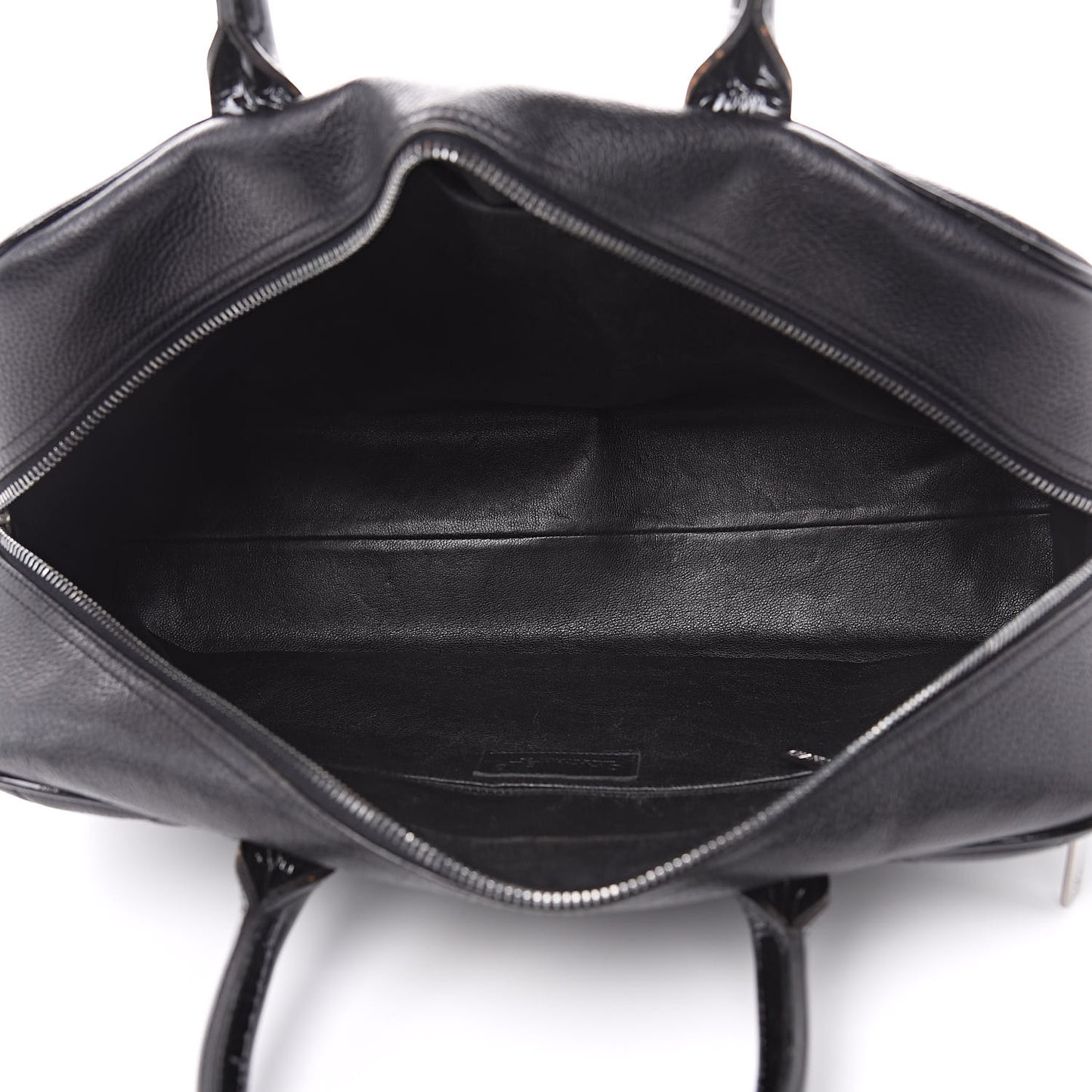 Caviar Patent Quilted Large Bowler Black
