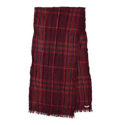 Burberry Wool Giant Check Scarf Dark Red 2 of 3