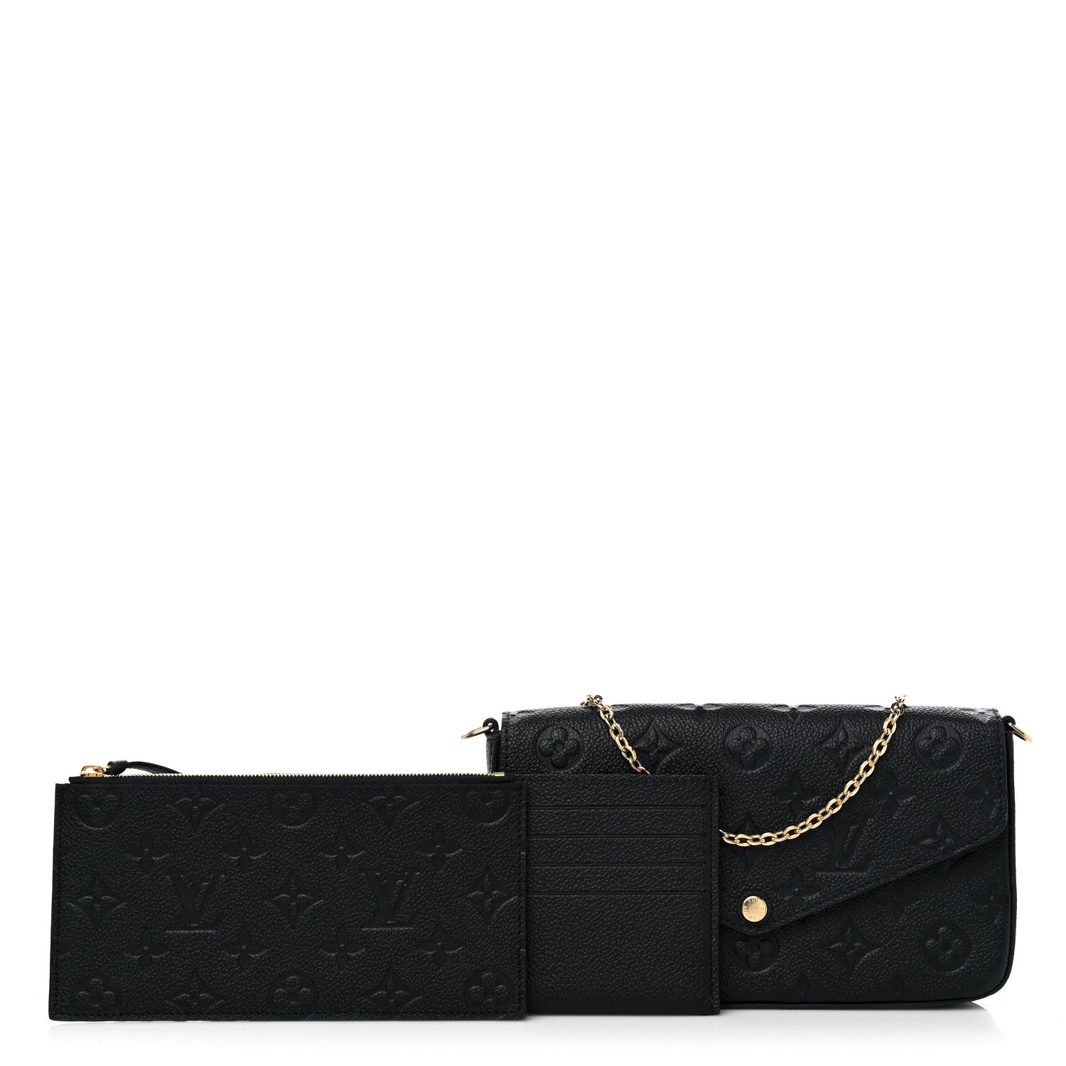 Louis Vuitton Empreinte Pochette Felicie Chain Wallet Black 1 of 11