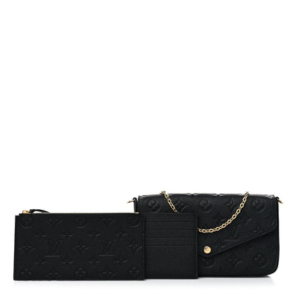 Louis Vuitton Empreinte Pochette Felicie Chain Wallet Black 1 of 11