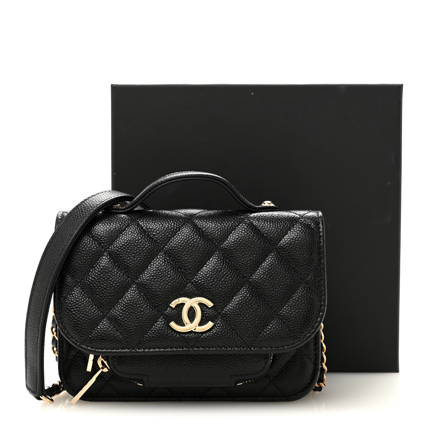 Chanel Caviar Quilted Business Affinity Clutch With Chain Black 13 of 13